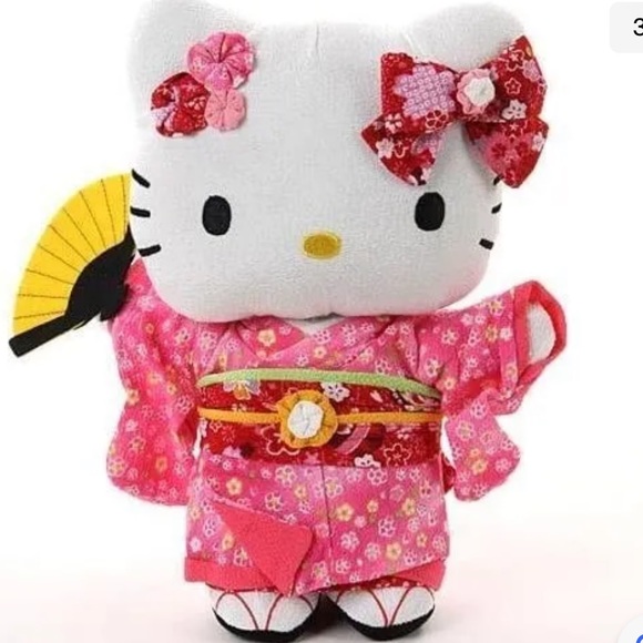 Chirimen Japanese Doll Pink L size /Total length 27cm - Picture 3 of 3